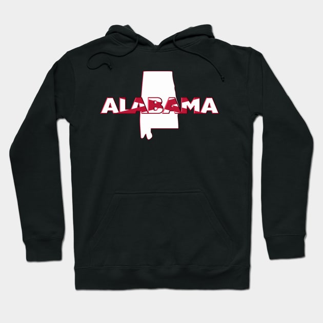 Alabama Colored State Letters Hoodie by m2inspiration